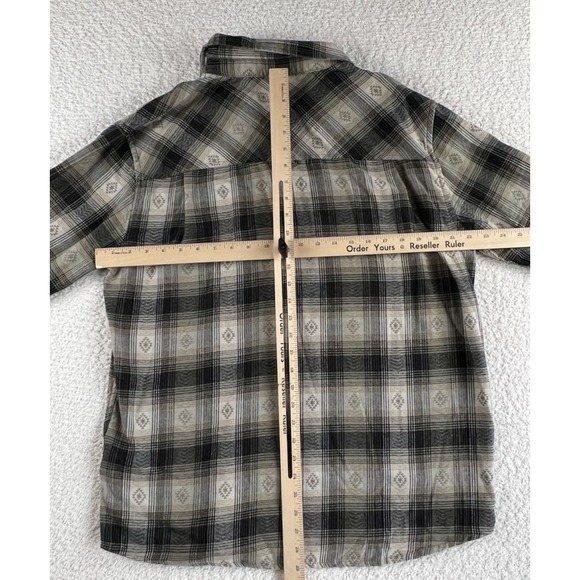 Hurley Men's Flannel Long Sleeve Button Up Shirt Size Large Pockets - Picture 7 of 7